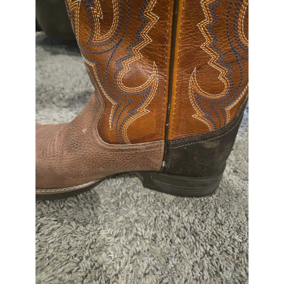Ariat Steadfast Performance Western Boots Brown & Blue Cowboy Boots Size 10.5 - Picture 6 of 16